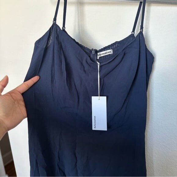 NWT Reformation Ingrid Dress in Navy Size 10 - Picture 5 of 12